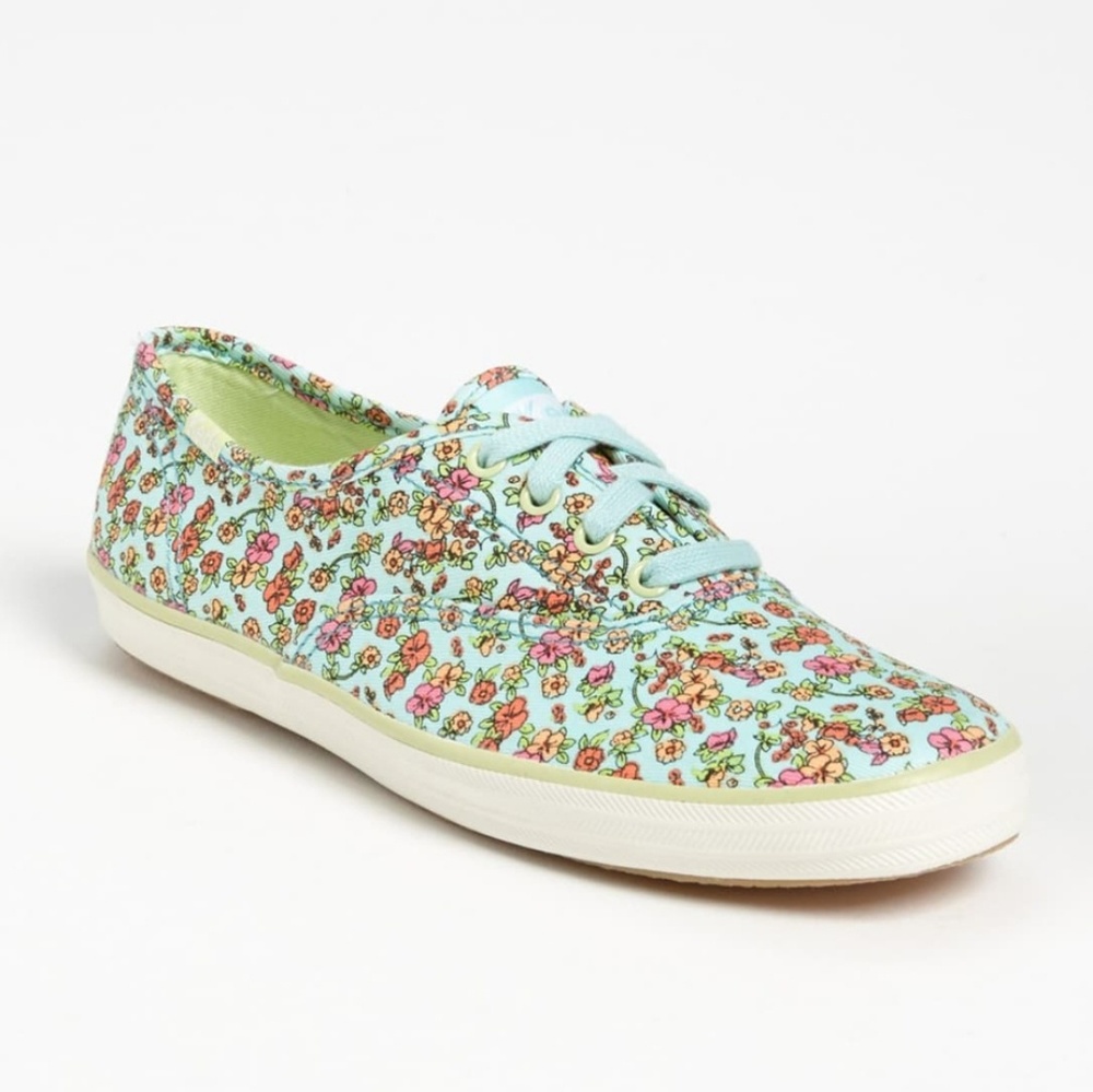 Keds mint floral shoes